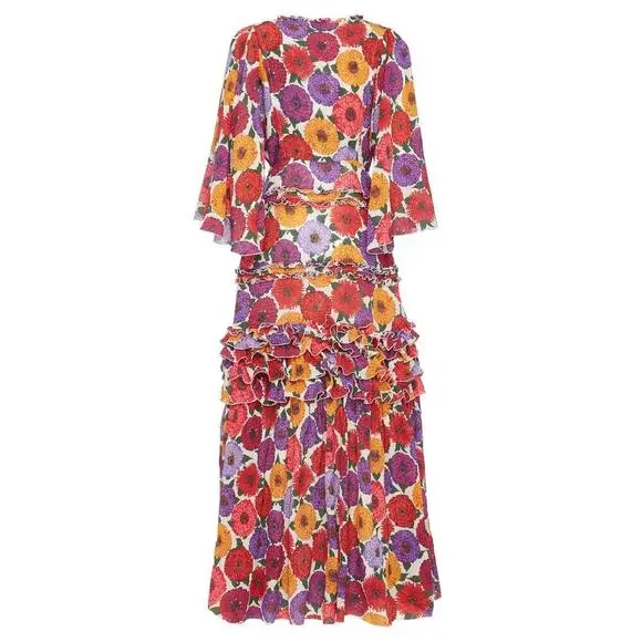 La DoubleJ Jeanne Maxi Dress Zinnie Creponne Floral Print Gown Tuckernuck XL - Picture 6 of 15
